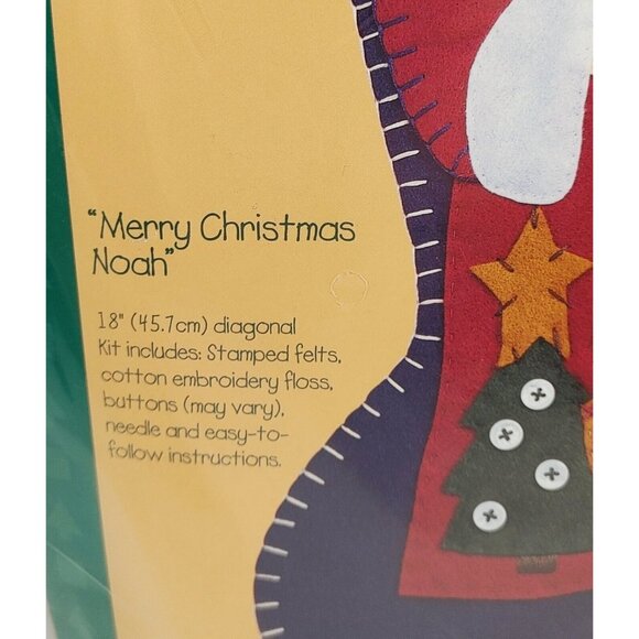 Bucilla Alma Lynne #83795 Stocking Felt Merry Christmas Noah NEW - Picture 2 of 7